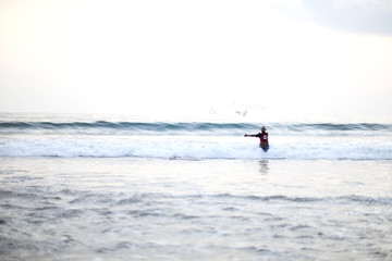 Naklejka premium Fisherman in Bali