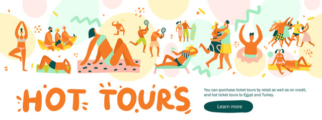 Fototapeta premium Flat Vacation Banner