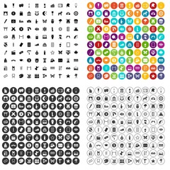 100 art icons set vector in 4 variant for any web design isolated on white