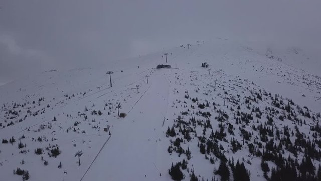 snow mountain Slovakia ski winter Jasna Europa Aerial drone top view