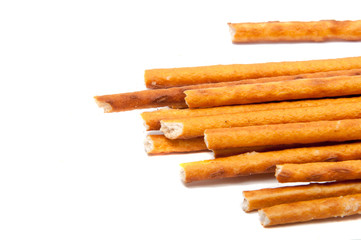 Salty sticks bread snack isolated on the white
