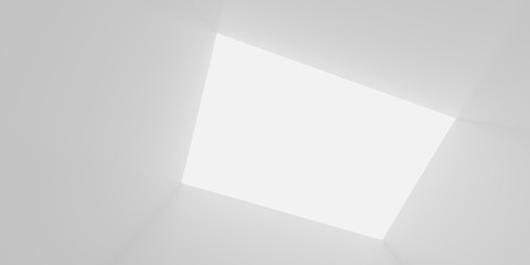looking up to the sky light,abstract futuristic of white space,3d rendering