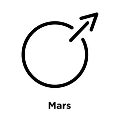 Mars icon isolated on white background