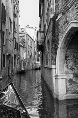 Small bridge on narrow canal in Venice Italy artistic conversion