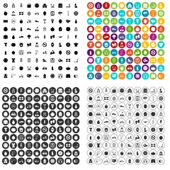 Fototapeta na wymiar 100 fitness icons set vector in 4 variant for any web design isolated on white