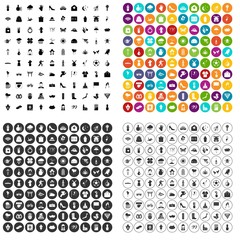 100 flowers icons set vector in 4 variant for any web design isolated on white