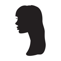 Girl silhouette with long hair.