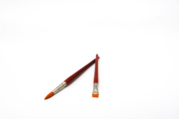 Paint brush on a white background.