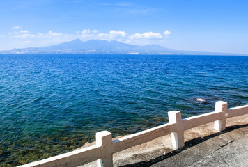 Fototapeta na wymiar Beautiful Mount Mariveles from Corregidor Island, Manila, Philippines