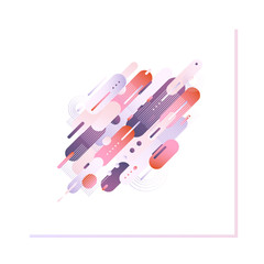 Geometric shapes of gradient violet and red color isolated on white background for advertising or promotion banner. Vector illustration of elements in trendy colors.