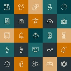 Modern Simple Set of science, time, education Vector outline Icons. Contains such Icons as education, teacher,  student,  plant and more on vintage colors background. Fully Editable. Pixel Perfect.