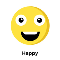 Fototapeta premium Happy icon isolated on white background