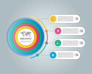 Fototapeta premium infographic design business concept with 4 options, parts or processes.