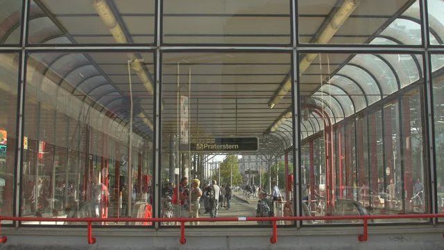 The entrance of Praterstern subway station