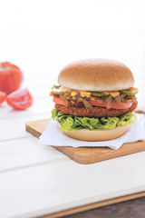 Hamburguesa de pollo completa