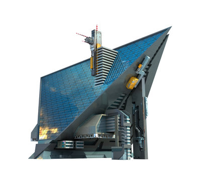 3D Futuristic technologist architecture