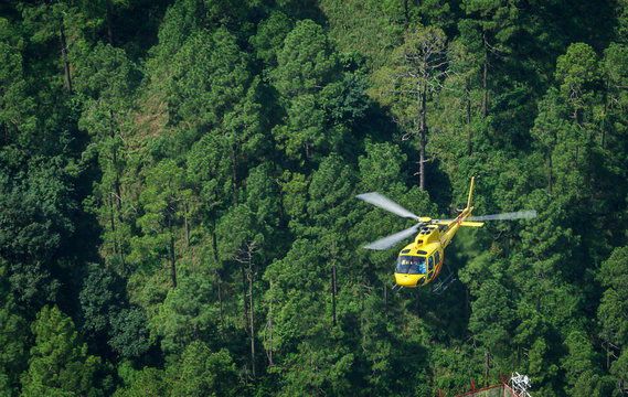 helicopter on top of mountain forests  : wallpaper greenery in india Vaishno Devi Katra India