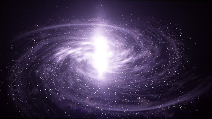 Spiral Galaxy in deep space, 3D illustration