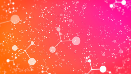 orange  pink molecule connection gradient background