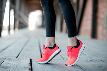 Standing in running shoes