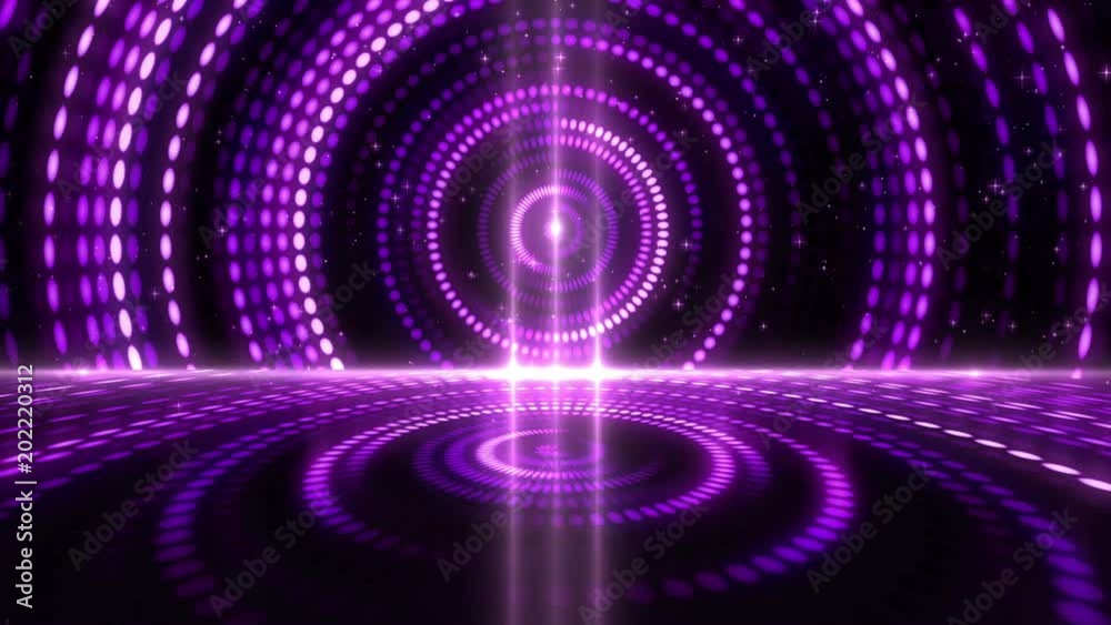 Poster futuristic abstract glittering colorful and elegance light dots pattern for stage show and video joc