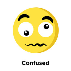 Fototapeta premium Confused icon isolated on white background