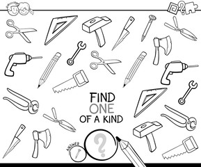 one of a kind game with tools color book
