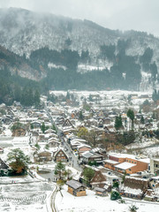 Obraz premium Shirakawa village from viewpoint, Japan