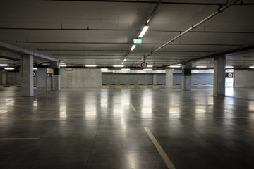 Covered parking empty mall