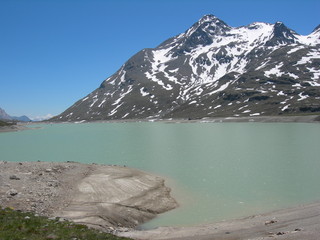Blue alpine lake,  Ospizia Bernina, Swiss