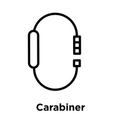 Carabiner icon isolated on white background