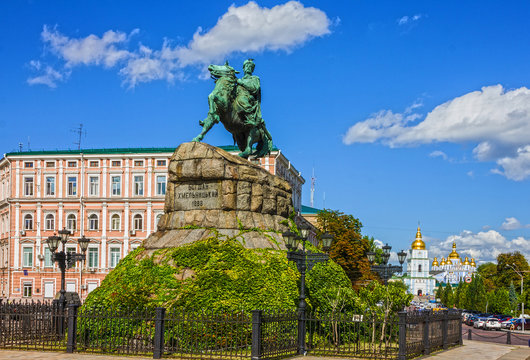 Monument to Bogdan Khmelnytsky in Kiev, Ukraine.