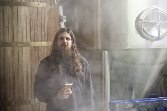 Portrait of a beer brewer