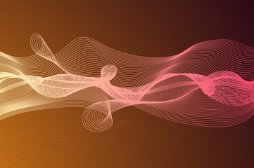 Abstract background with dynamic linear waves. Stylized lines element for design.