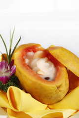 papaya hasma in almond milk
