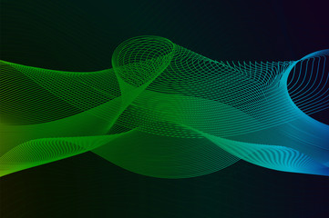 Abstract background with dynamic linear waves. Stylized lines element for design.