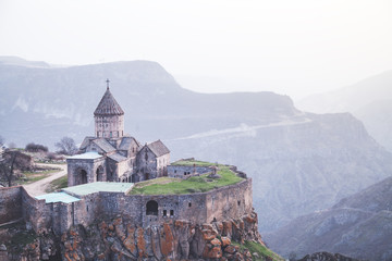 Ancient monastery Tatev in Armenia. - obrazy, fototapety, plakaty