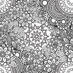 Doodles Floral Seamless Pattern