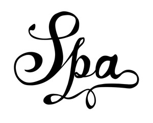 Spa. Hand written doodle word