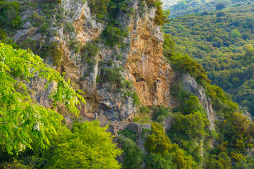 Lousios gorge in western Arcadia that stretches from Karytaina north to Dimitsana in Peloponnese...