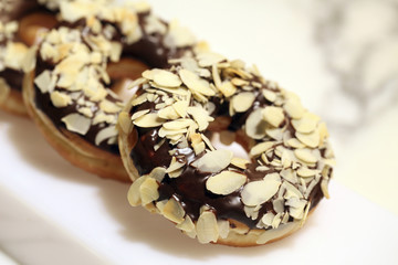chocolate almond donut