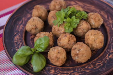 Traditional jewish and middle eastern dish. Falafel. Israeli cuisine concept.
