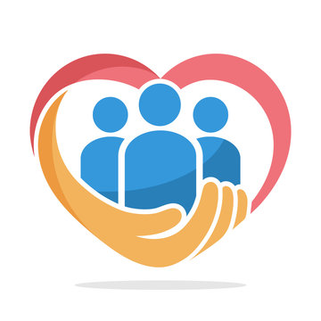 icon illustration with the concept of family care, care about humanity	