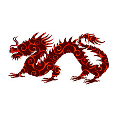 Chinese dragon pattern silhouette symbol traditional China
