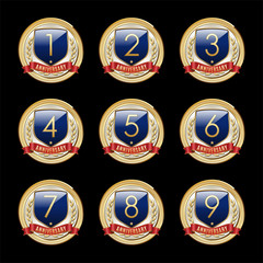 Naklejka premium Set of Anniversary emblems. Anniversary badges. 