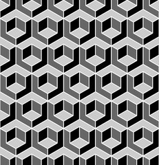 Seamless geometric pattern. 3D illusion.