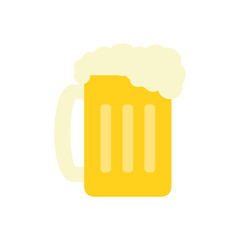 Glass of beer alcohol beverage flat icon vector