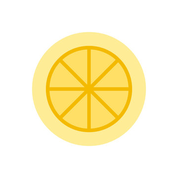 Lemon slice fruit icon vector flat