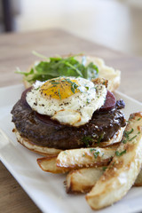 Wagyu Beef Burger with Fried Egg