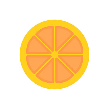 Orange fruit icon vector flat